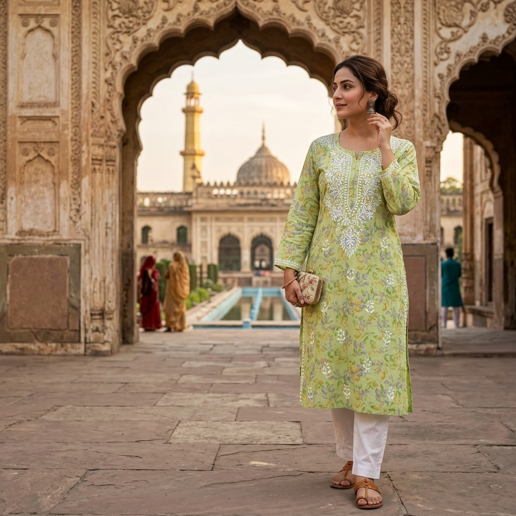 Sage Bloom Chikankari Kurti